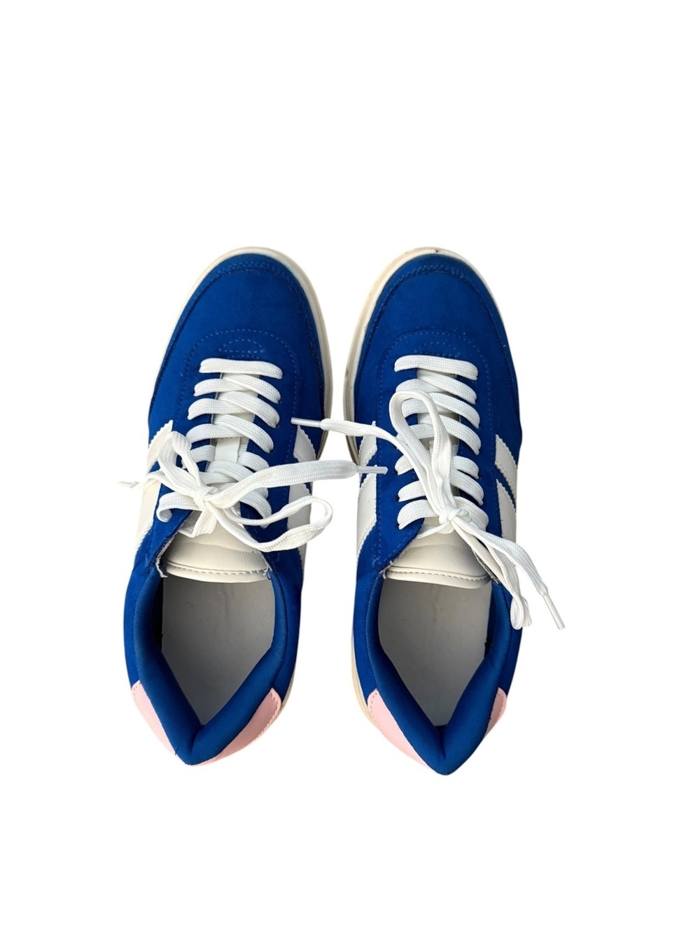 Madden Girl Navida Blue White Pink Platform Sneakers